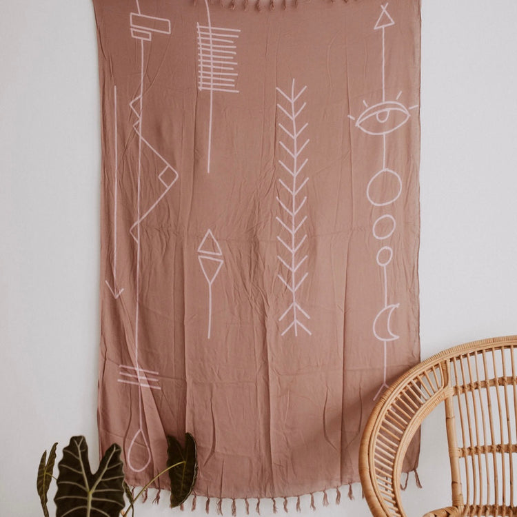 Abstract Tapestry Dusty Rose